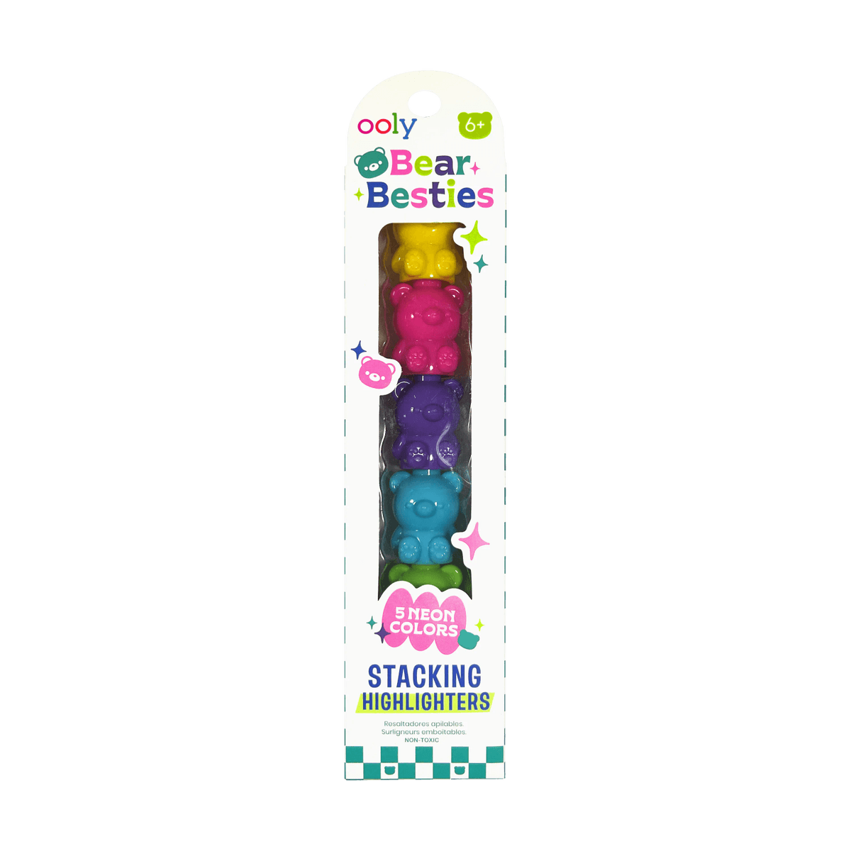 OOLY - Bear Besties Stacking Highlighters | 5 Neon Markeerstiften