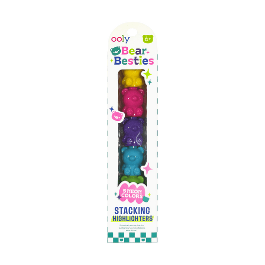 OOLY - Bear Besties Stacking Highlighters | 5 Neon Markeerstiften