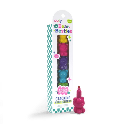 OOLY - Bear Besties Stacking Highlighters | 5 Neon Markeerstiften