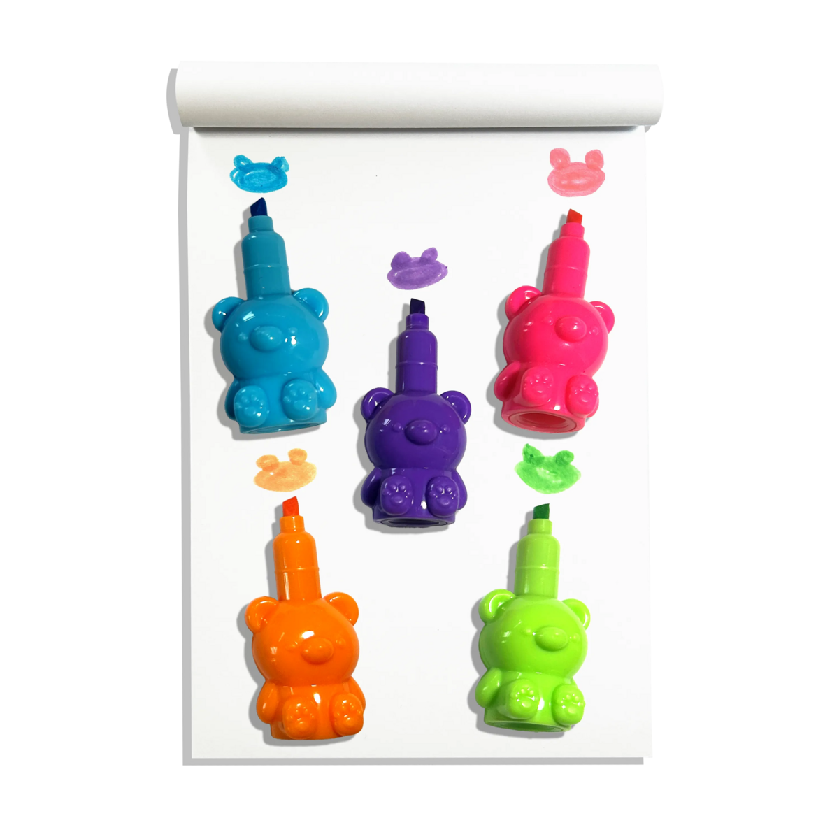 OOLY - Bear Besties Stacking Highlighters | 5 Neon Markeerstiften