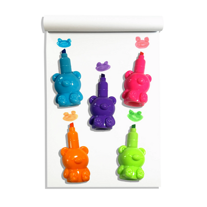 OOLY - Bear Besties Stacking Highlighters | 5 Neon Markeerstiften