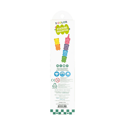 OOLY - Bear Besties Stacking Highlighters | 5 Neon Markeerstiften