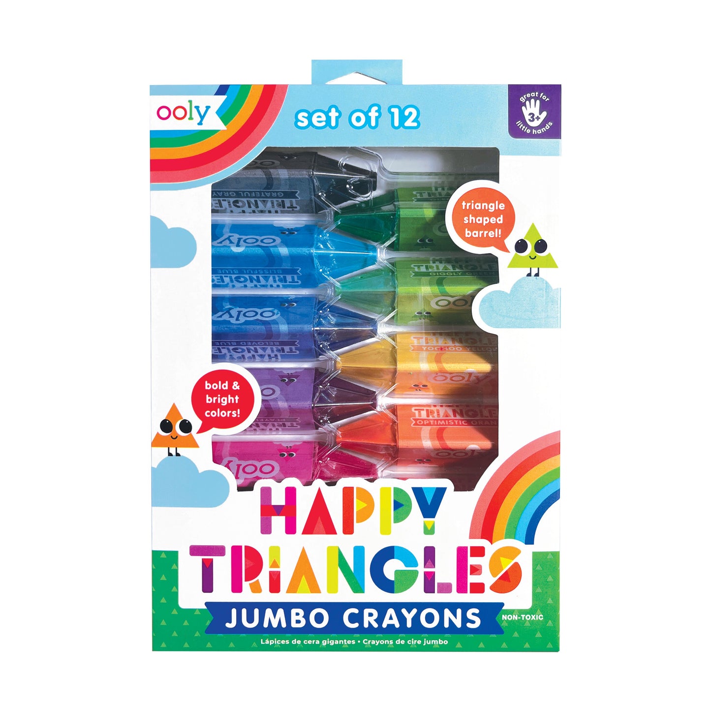 OOLY - Happy Triangles Jumbo Crayons | Set van 12