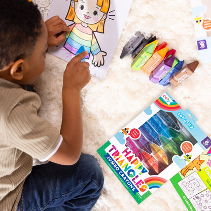 OOLY - Happy Triangles Jumbo Crayons | Set van 12