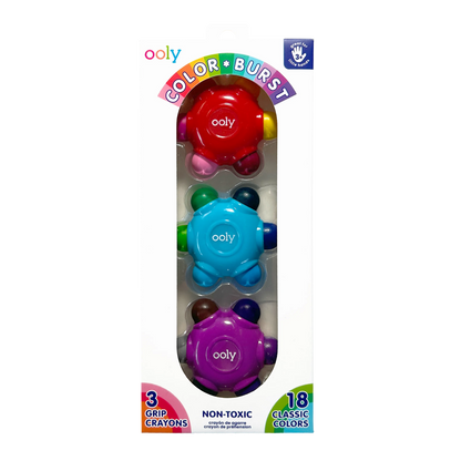 OOLY - Color Burst Grip Crayons (Set van 3 | 18 Kleuren)