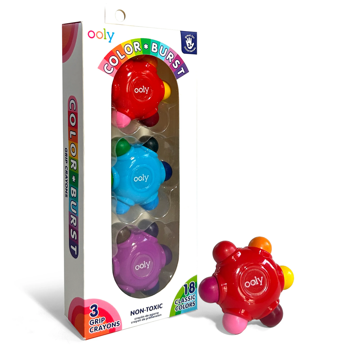 OOLY - Color Burst Grip Crayons (Set van 3 | 18 Kleuren)