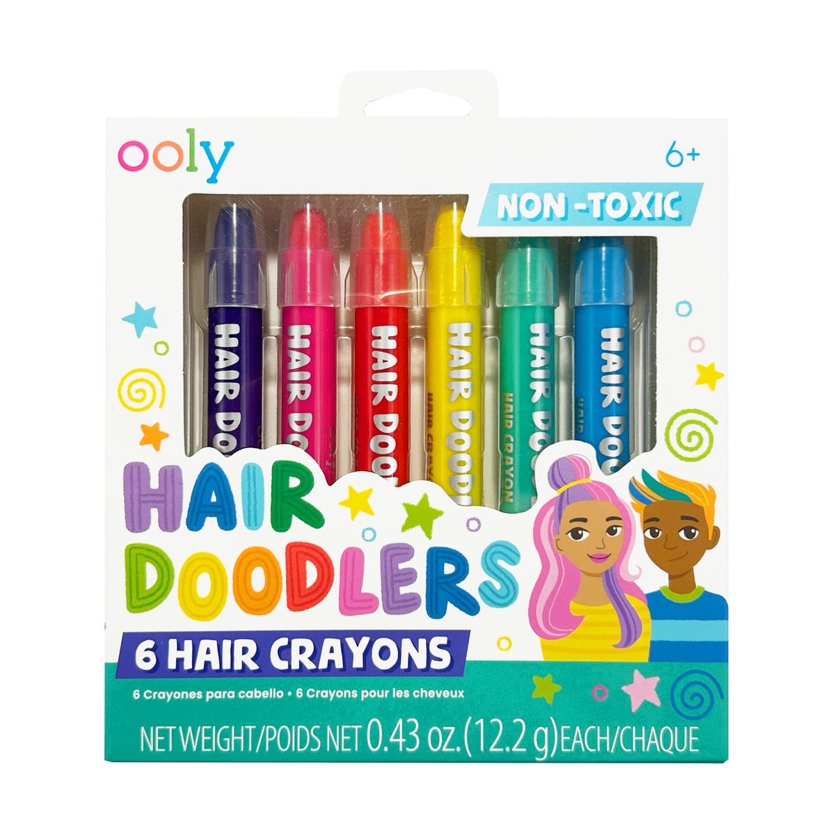 OOLY - Hair Doodlers Hair Crayons | Set van 6