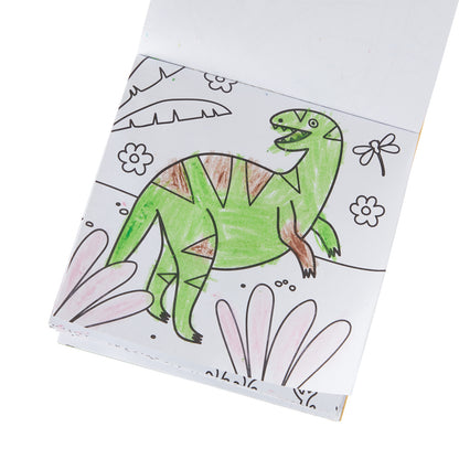 OOLY - Carry Along Kleurboek Set Dinoland | Kleurboek met 9 Waskrijtjes