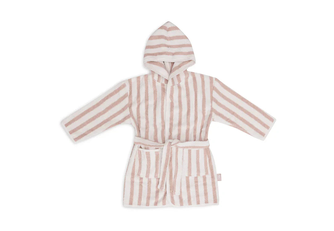 Badjas 1-2 jaar Stripe Terry - Wild Rose - GOTS