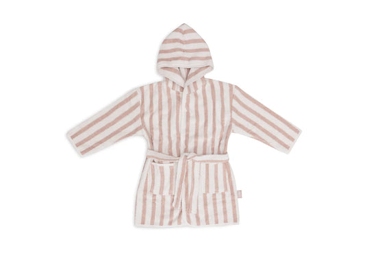 Badjas 3-4 jaar Stripe Terry - Wild Rose - GOTS