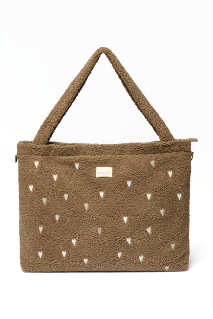 Studio Noos – Teddy Diaper Bag Brown Hearts