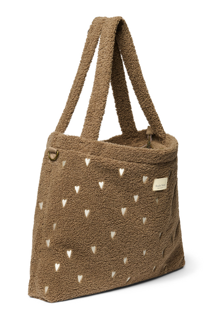 Studio Noos – Teddy Diaper Bag Brown Hearts