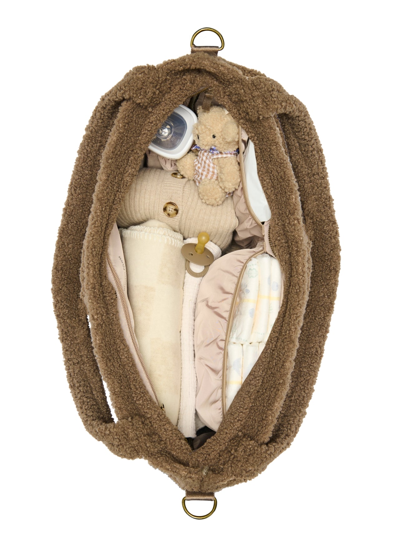 Studio Noos – Teddy Diaper Bag Brown Hearts