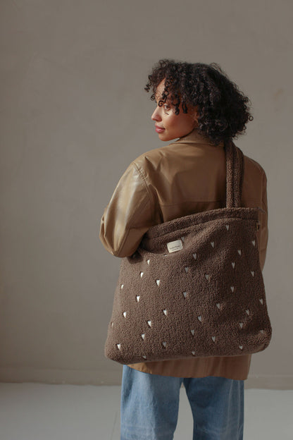 Studio Noos – Teddy Diaper Bag Brown Hearts