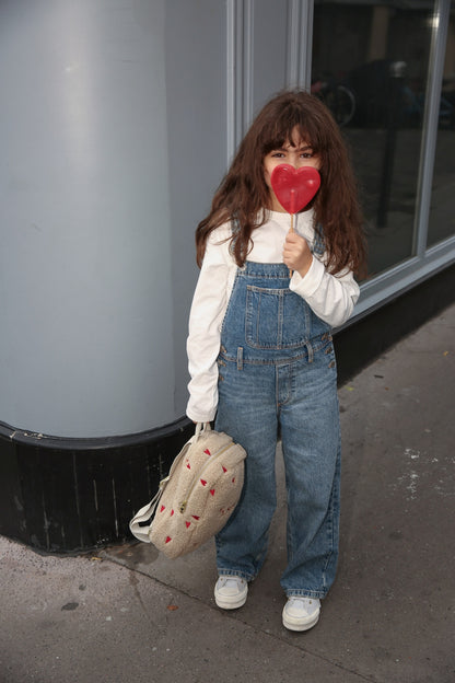 Studio Noos – Ecru Teddy Hearts Mini Backpack