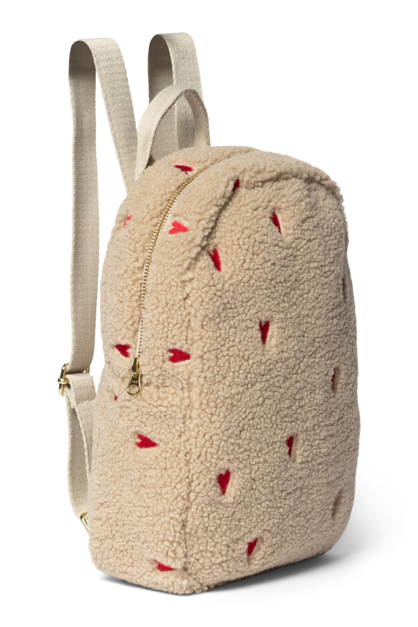 Studio Noos – Ecru Teddy Hearts Mini Backpack