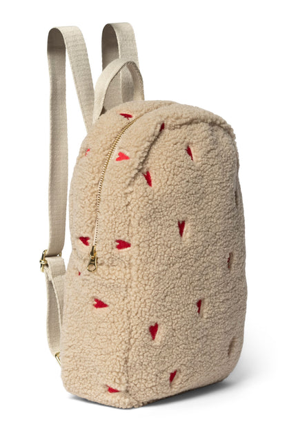 Studio Noos – Ecru Teddy Hearts Mini Backpack
