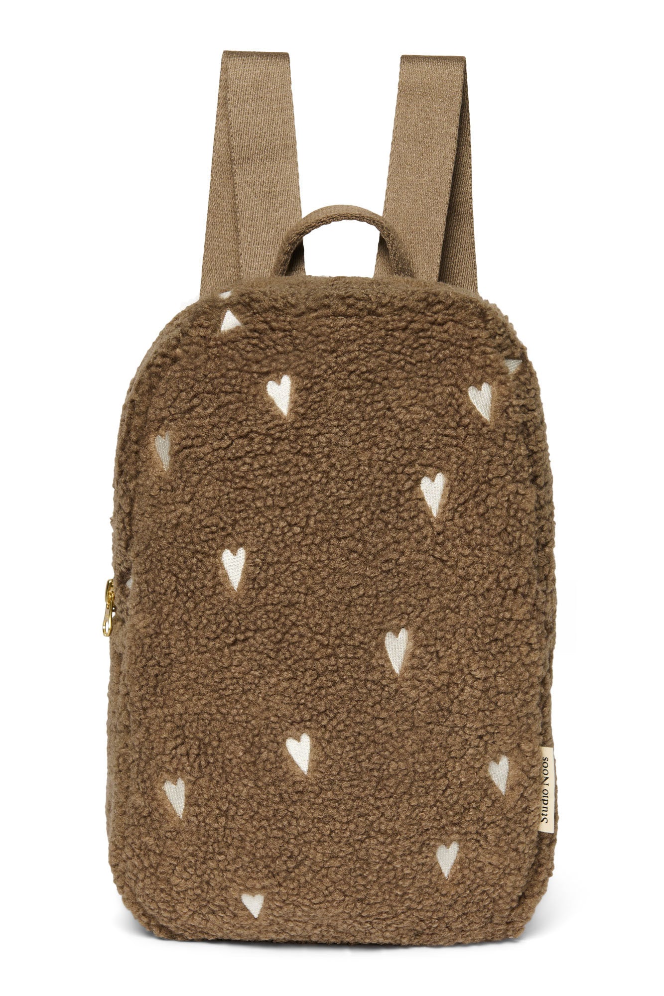 Studio Noos – Brown Teddy Hearts Mini Backpack