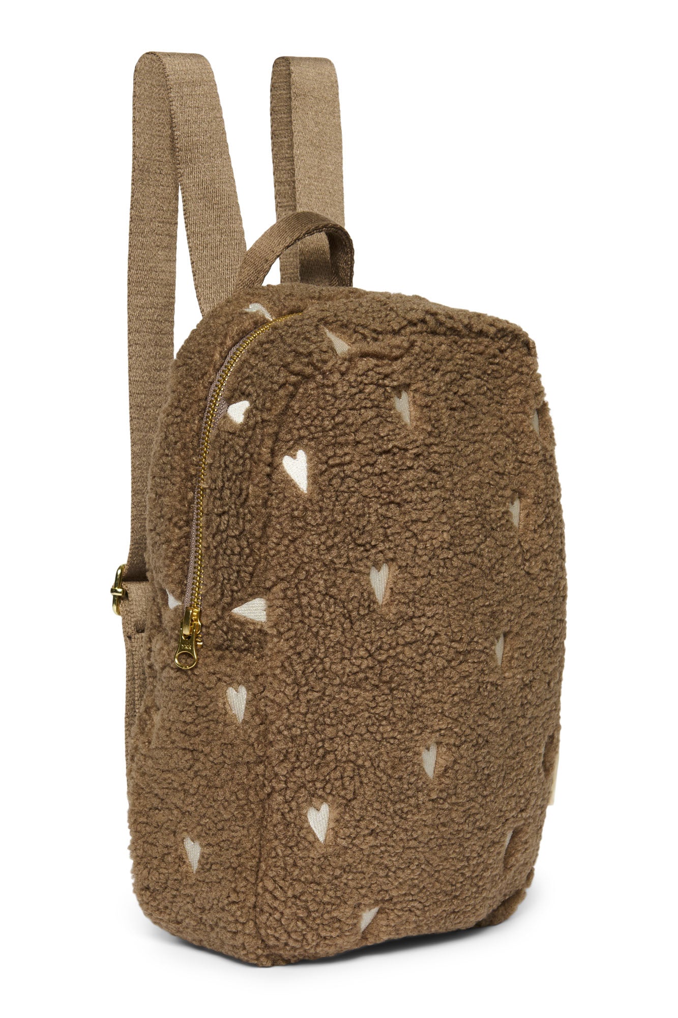 Studio Noos – Brown Teddy Hearts Mini Backpack