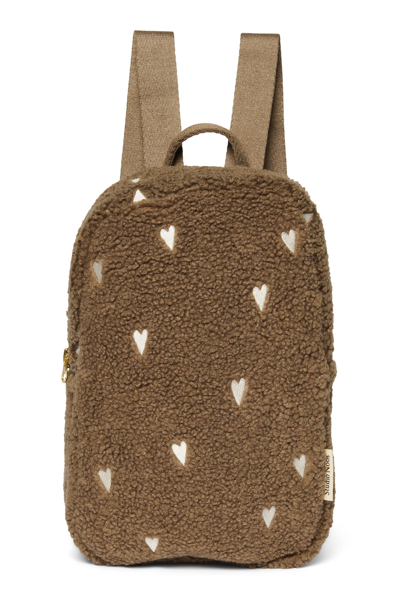 Studio Noos – Brown Teddy Hearts Mini Backpack