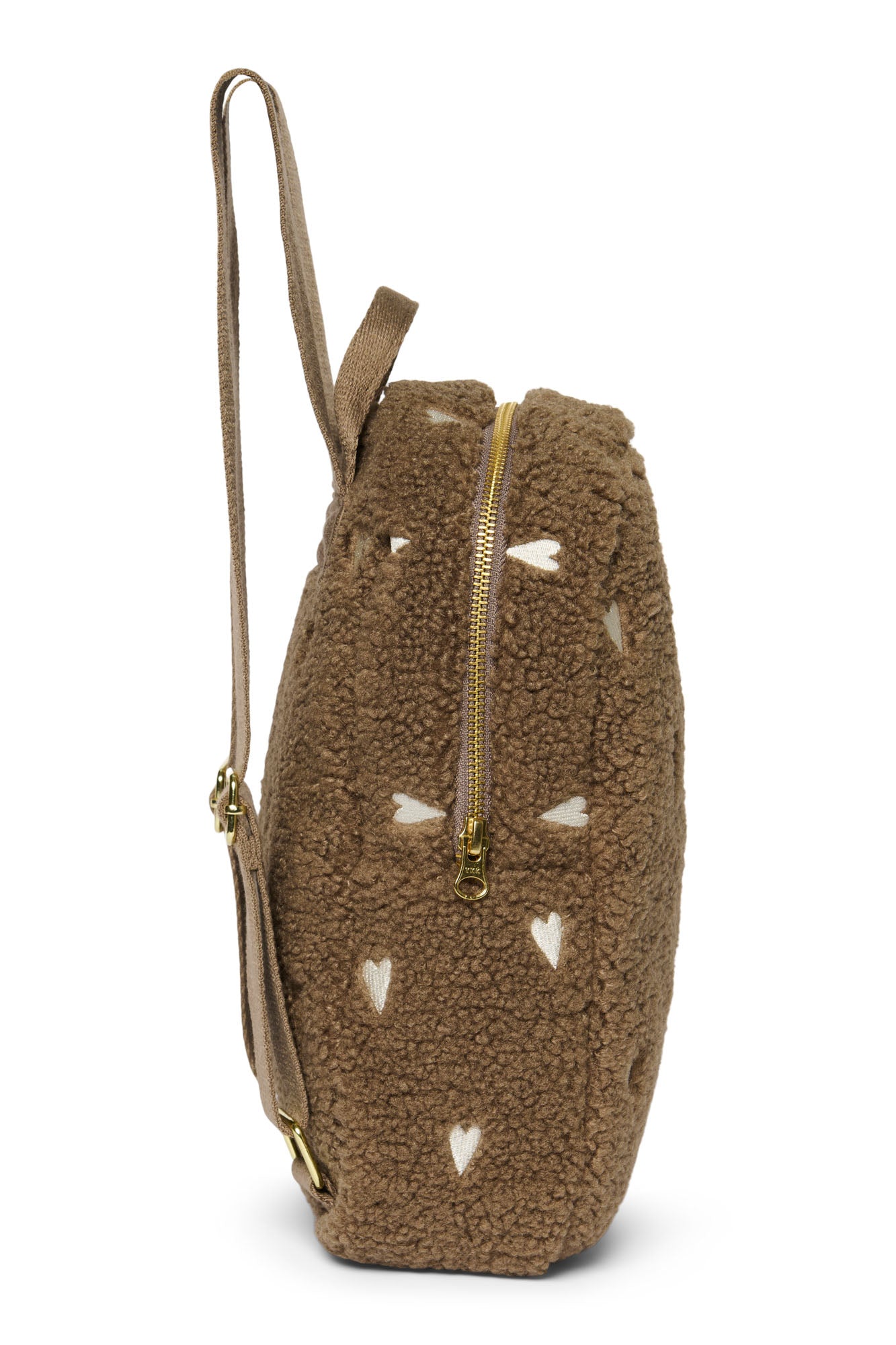 Studio Noos – Brown Teddy Hearts Mini Backpack