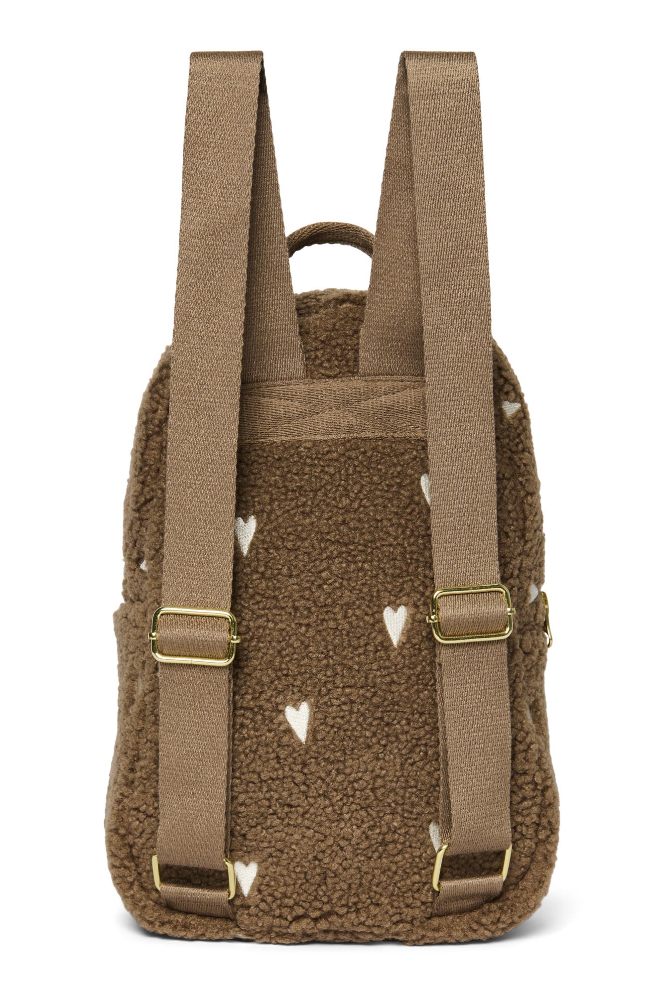 Studio Noos – Brown Teddy Hearts Mini Backpack