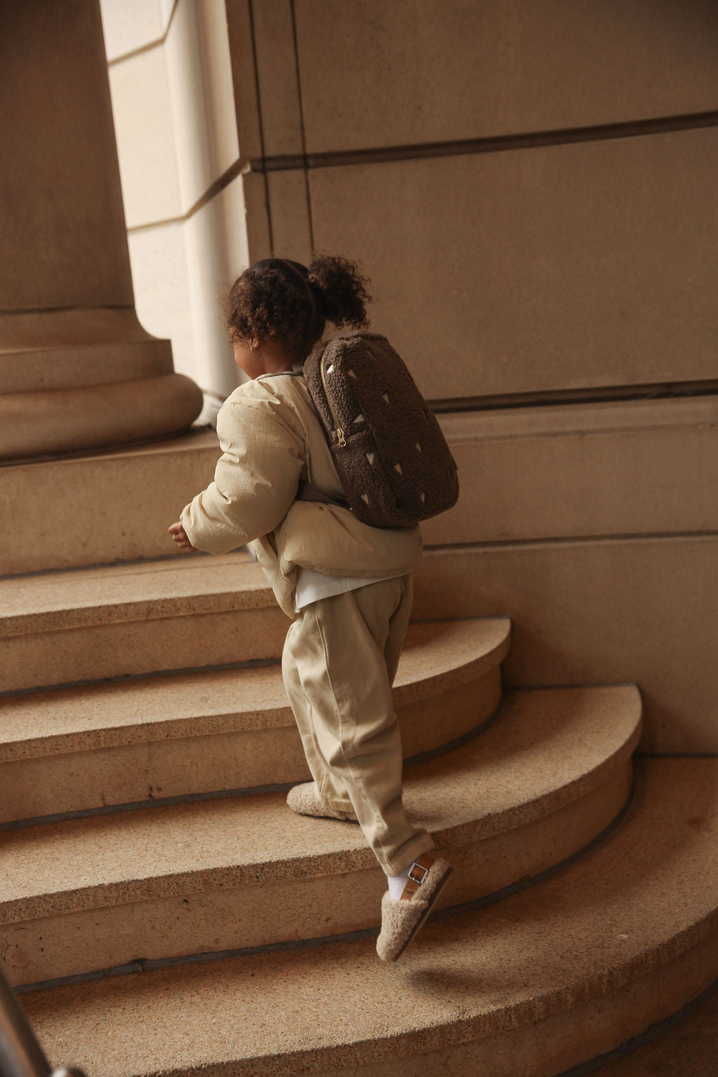 Studio Noos – Brown Teddy Hearts Mini Backpack