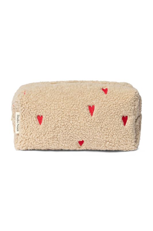 Studio Noos – Ecru Teddy Hearts Pouch