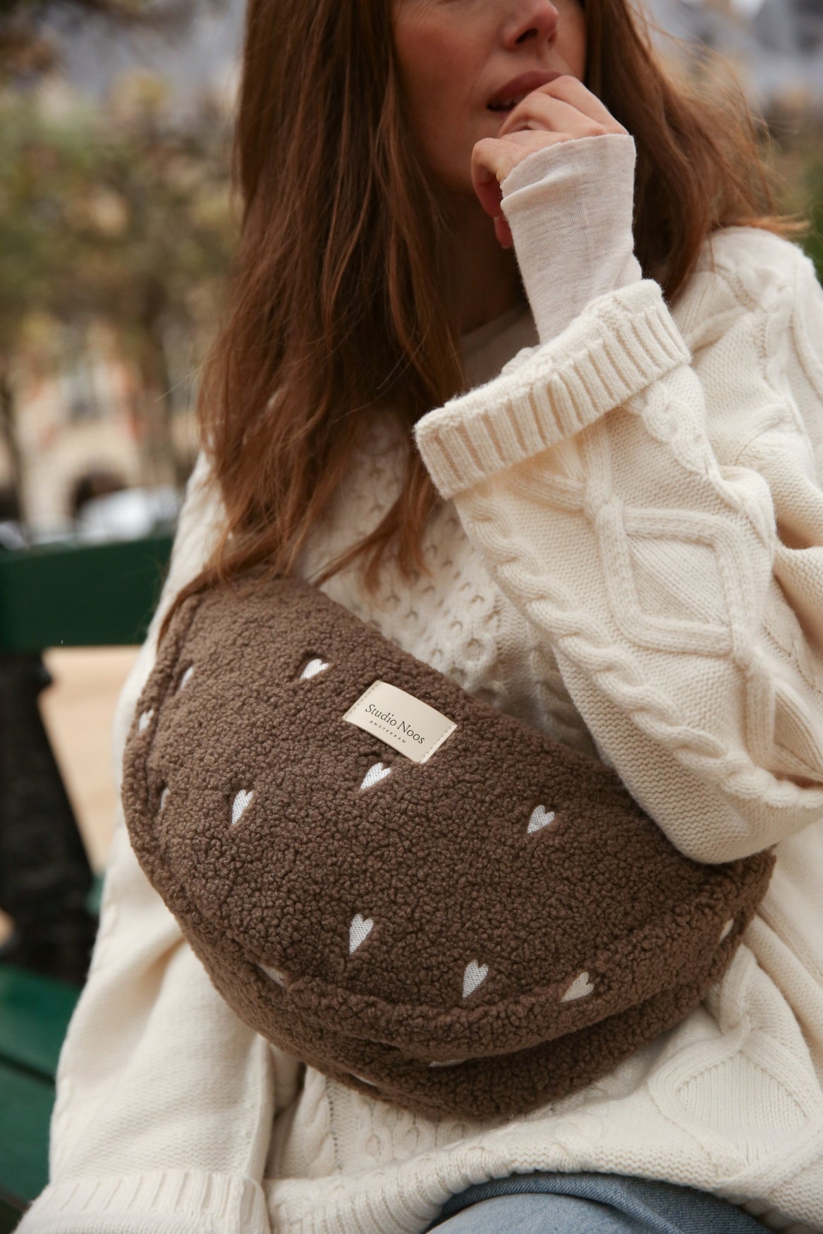 Studio Noos – Brown Teddy Hearts Adult Fanny Pack