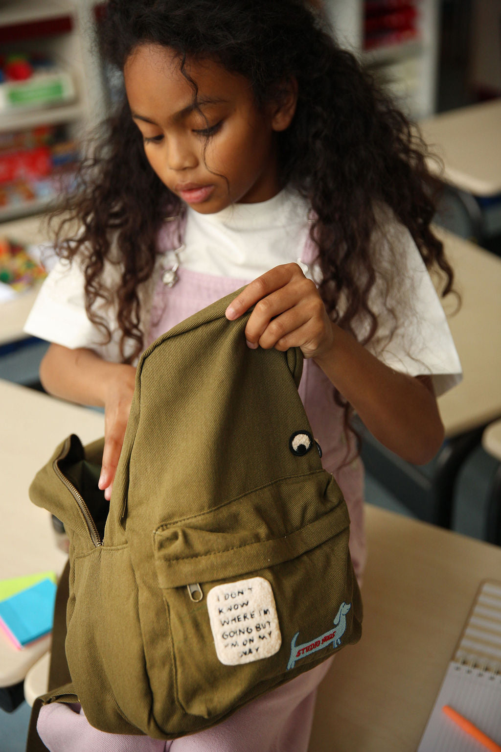 Studio Noos – Cotton Midi Backpack Green Kinder Kids