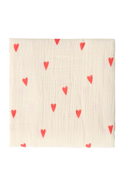 Studio Noos – Beige Hearts Swaddle 120x120 cm Large