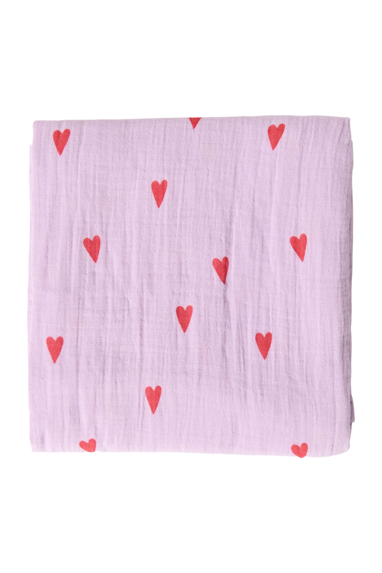 Studio Noos – Lilac Hearts Swaddle 120x120 cm Large