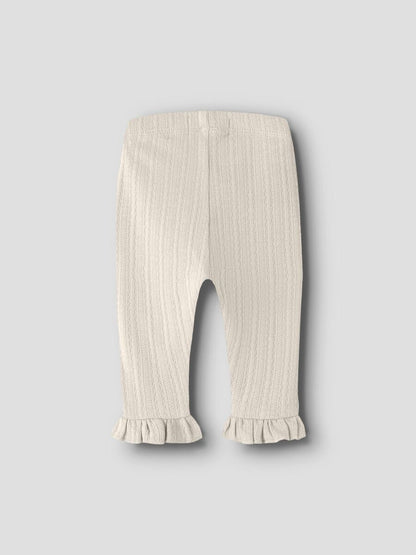 Lil' Atelier - Ribgebreide Legging met Ruches | Turtledove