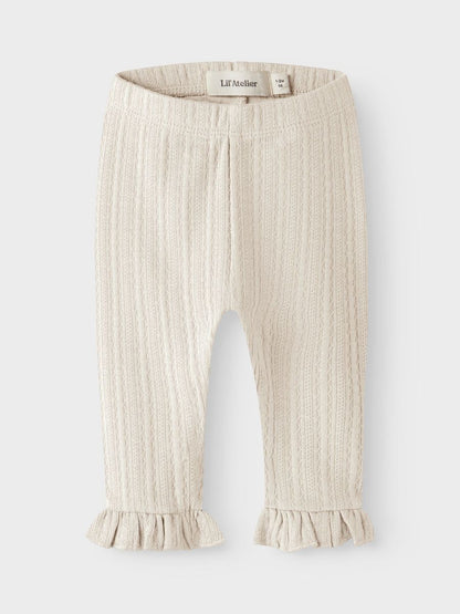 Lil' Atelier - Ribgebreide Legging met Ruches | Turtledove