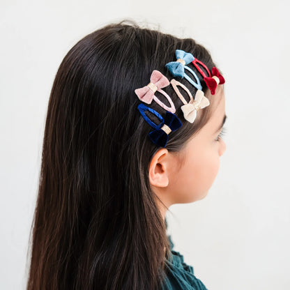 Mimi & Lula – Tinkerbell Velvet Bow Mini Hair Clips | Multi