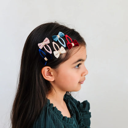 Mimi & Lula – Tinkerbell Velvet Bow Mini Hair Clips | Multi