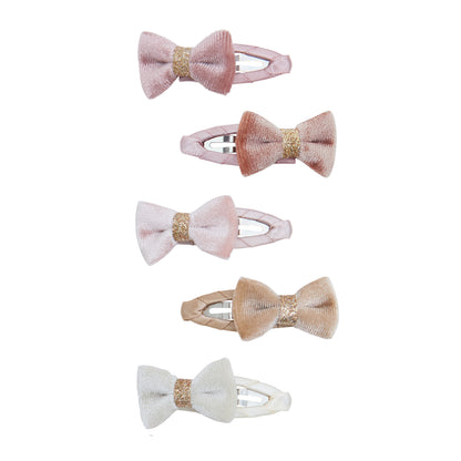 Mimi & Lula – Velvet Tinkerbell Mini Hair Clips | Pink & Gold