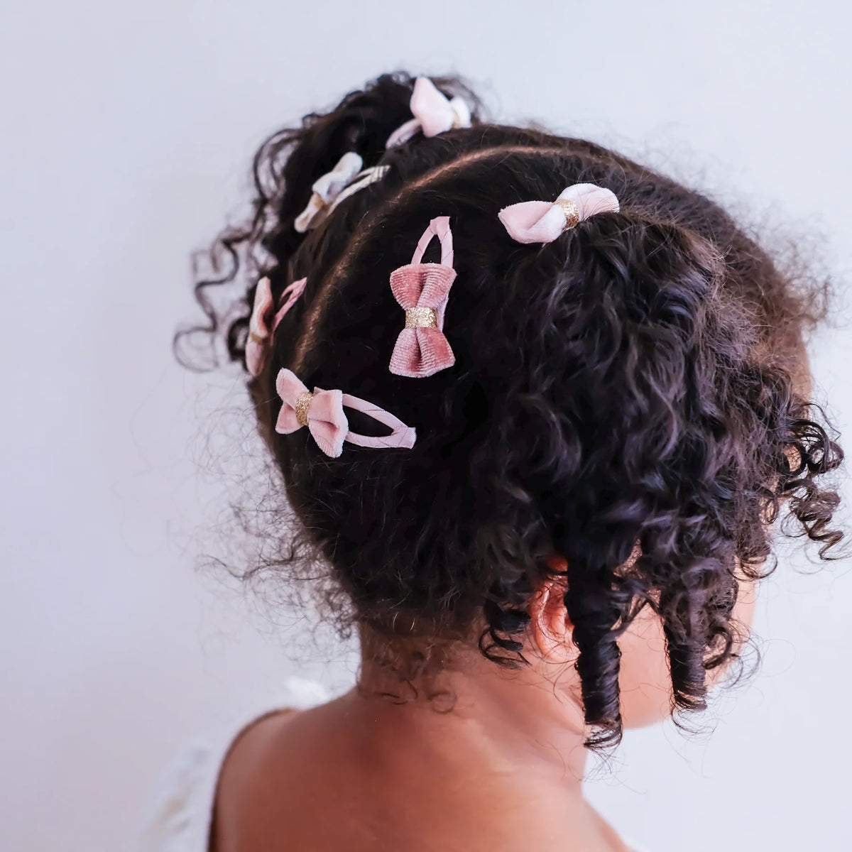 Mimi & Lula – Velvet Tinkerbell Mini Hair Clips | Pink & Gold