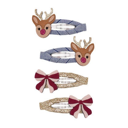 Mimi & Lula – Rudolph and Bow Hair Clips | 4 stuks