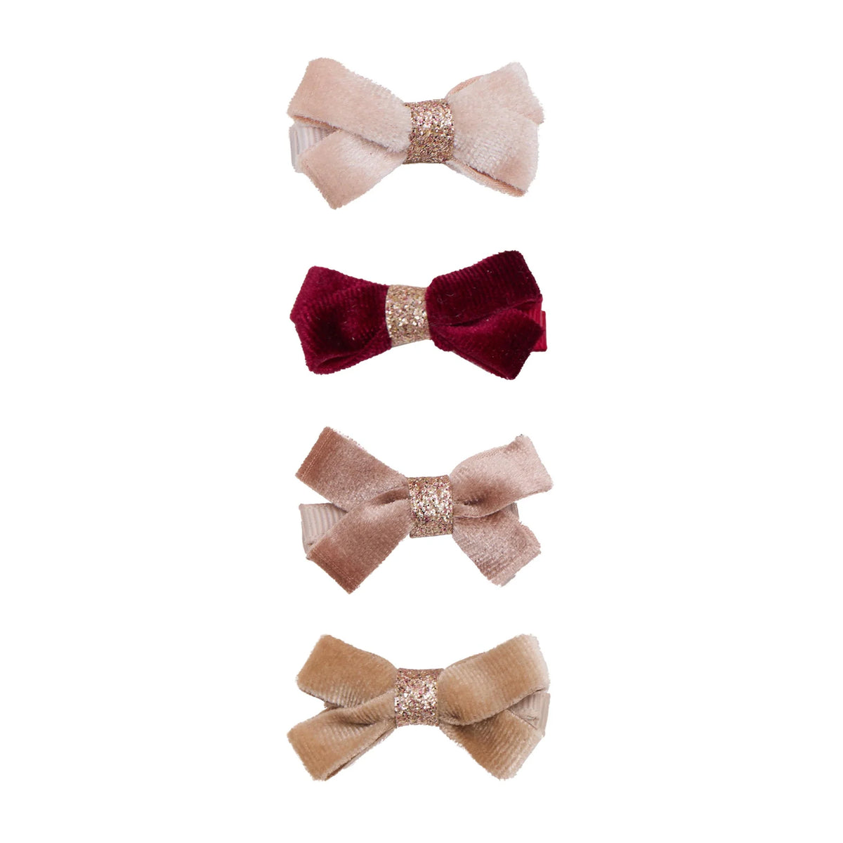 Mimi & Lula – Glitter Velvet Bow Salon Hair Clips | 4 stuks