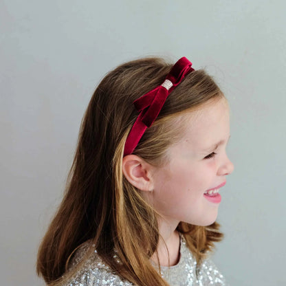 Mimi & Lula – Violet Bow Headband | Burgundy