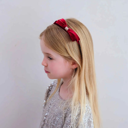 Mimi & Lula – Violet Bow Headband | Burgundy