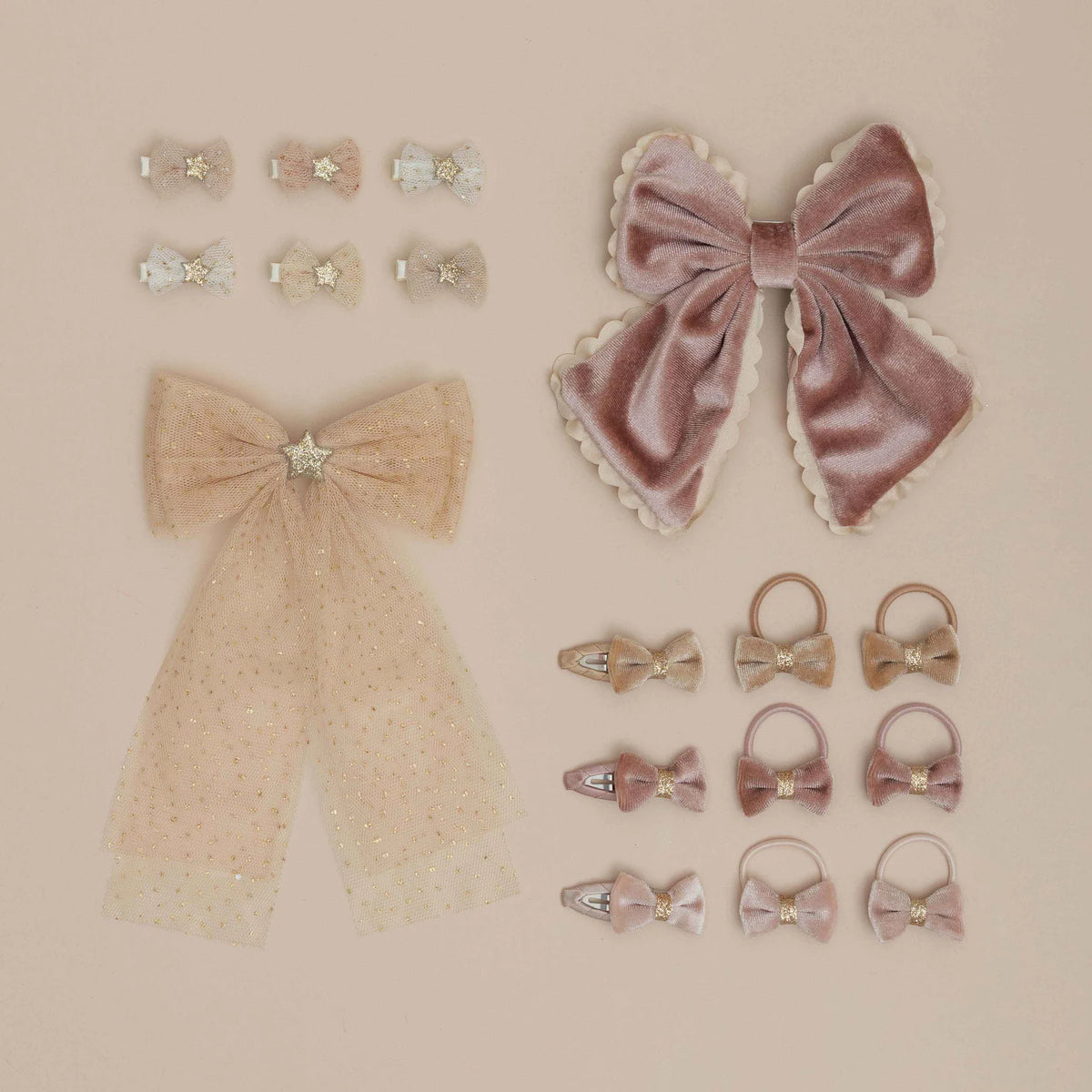 Mimi & Lula – Velvet Tinkerbell Mini Hair Clips | Pink & Gold