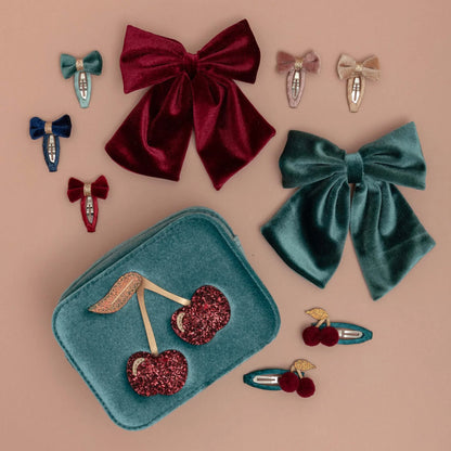 Mimi & Lula – Tinkerbell Velvet Bow Mini Hair Clips | Multi
