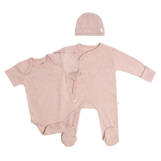 3-delige newbornset, roze gemêleerd