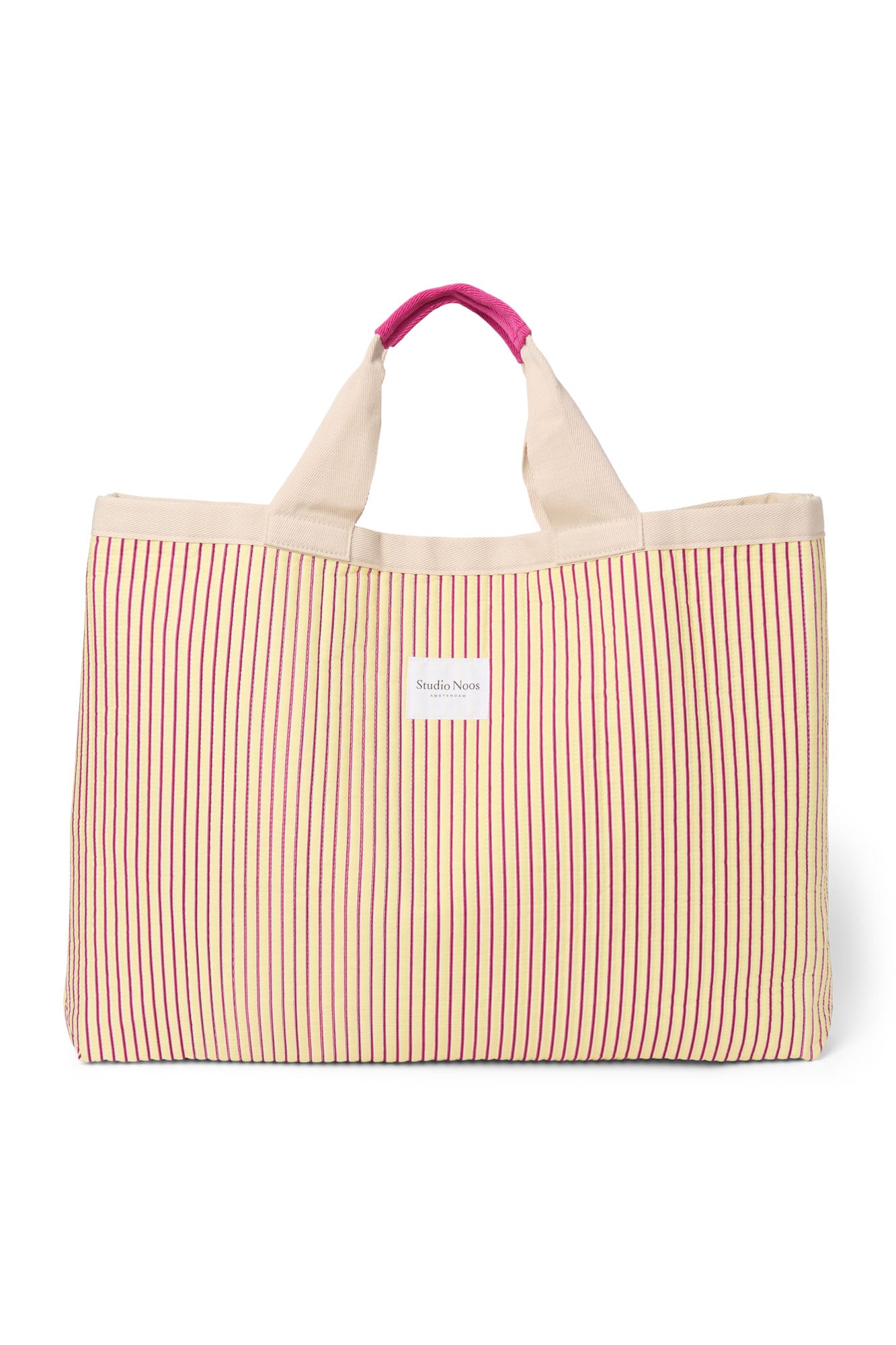 Studio Noos - Poplin Beach Bag Butter Yellow Striped