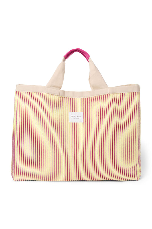 Studio Noos - Poplin Beach Bag Butter Yellow Striped