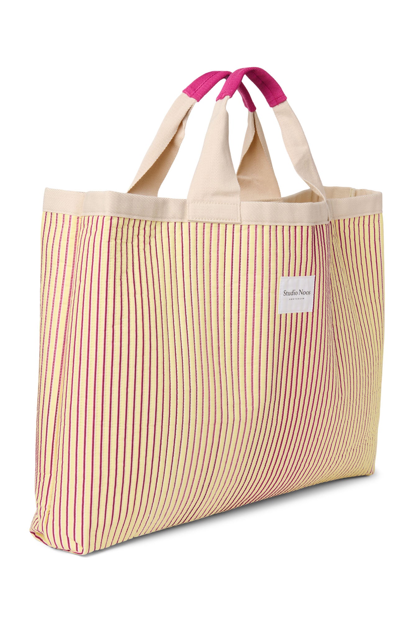 Studio Noos - Poplin Beach Bag Butter Yellow Striped