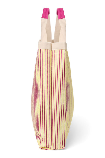Studio Noos - Poplin Beach Bag Butter Yellow Striped