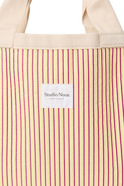 Studio Noos - Poplin Beach Bag Butter Yellow Striped